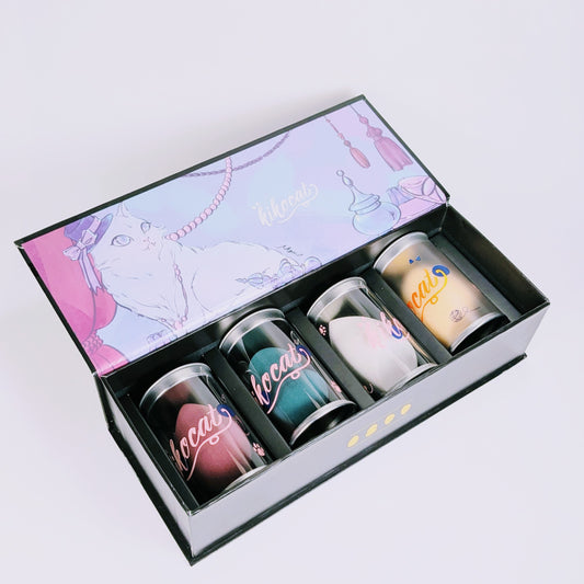 Gift Packing Luxury Velvet Makeup Puff Set – FREE 2 Eyeshadows | Premium Packaging 🎀